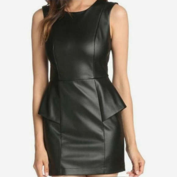 BCBGeneration Dresses & Skirts - BCBG Max Azaria Faux Leather Dress Sz 12